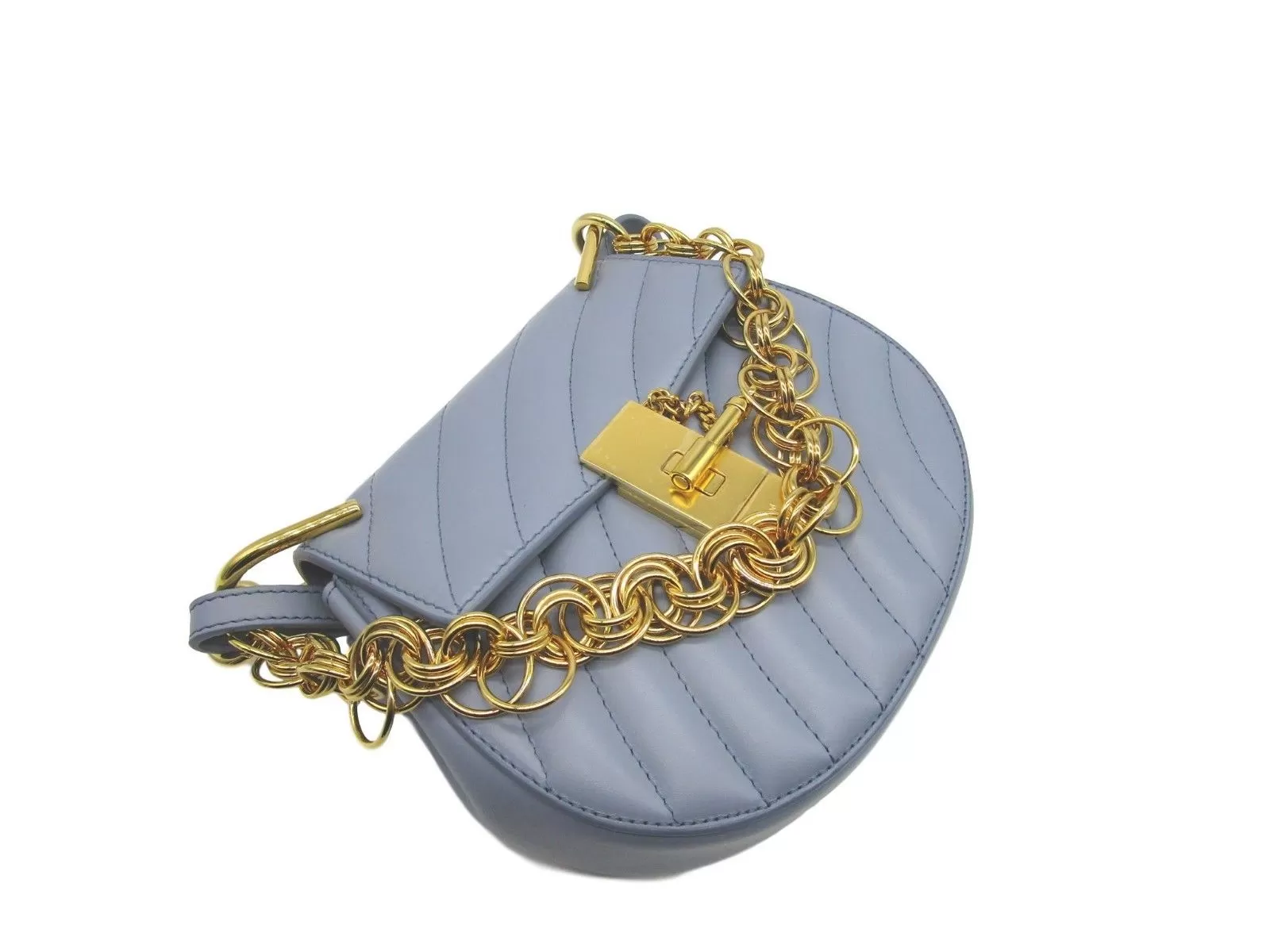 Chloe Drew Mini Bijou Leather Crossbody Washed Blue