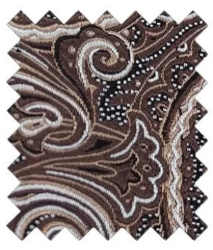 Chocolate Paisley Silk Wedding Swatch