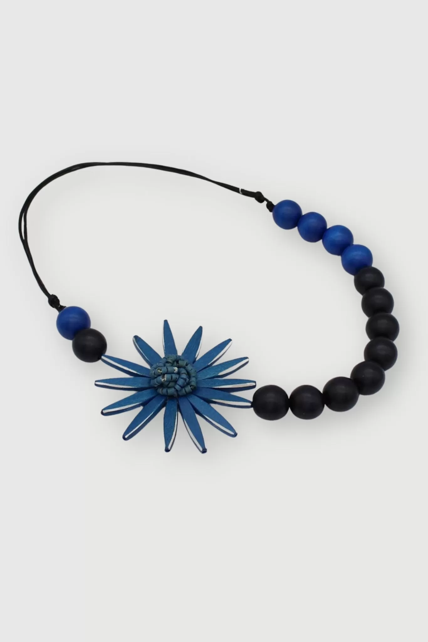 Chunky Flower Necklace - Blue