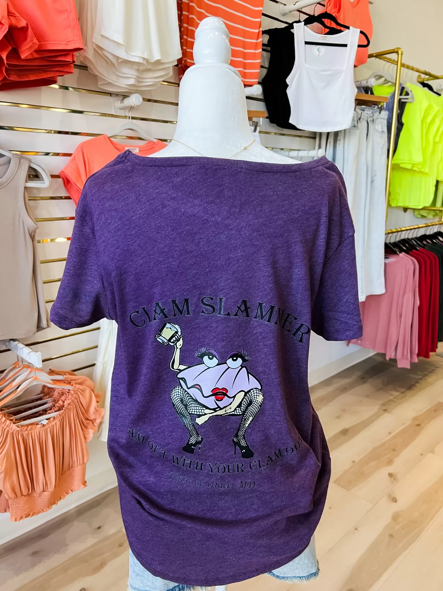 Clam Slammer Scoop Neck Tee