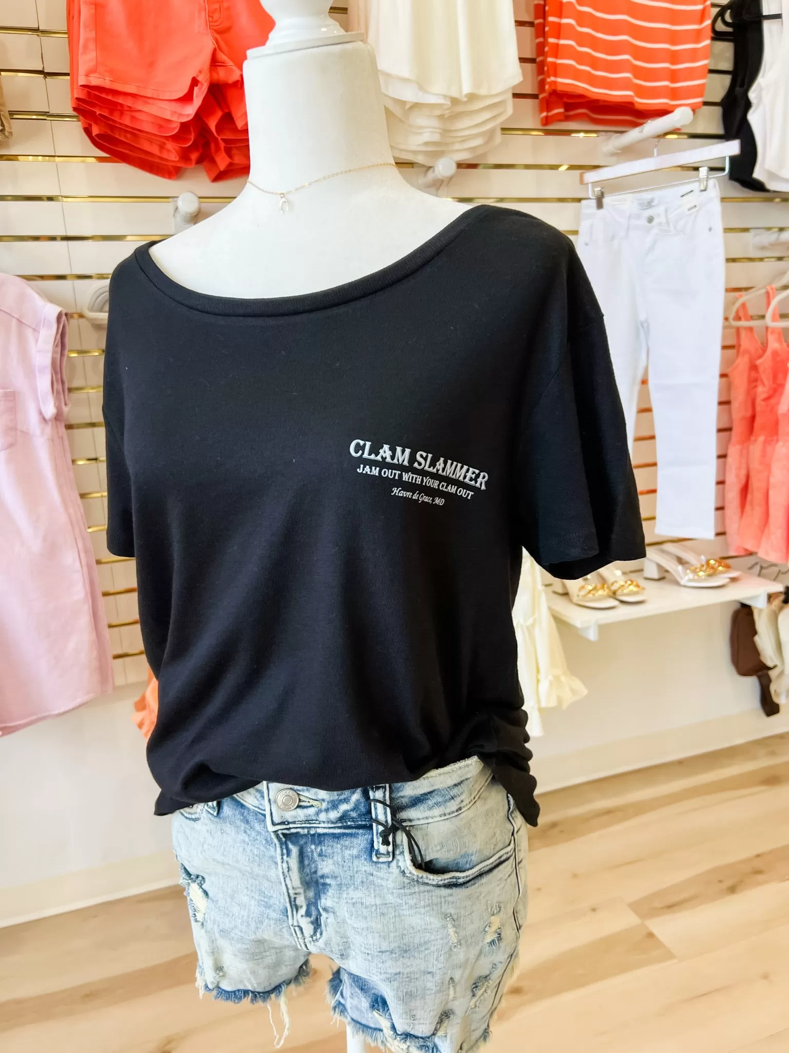 Clam Slammer Scoop Neck Tee