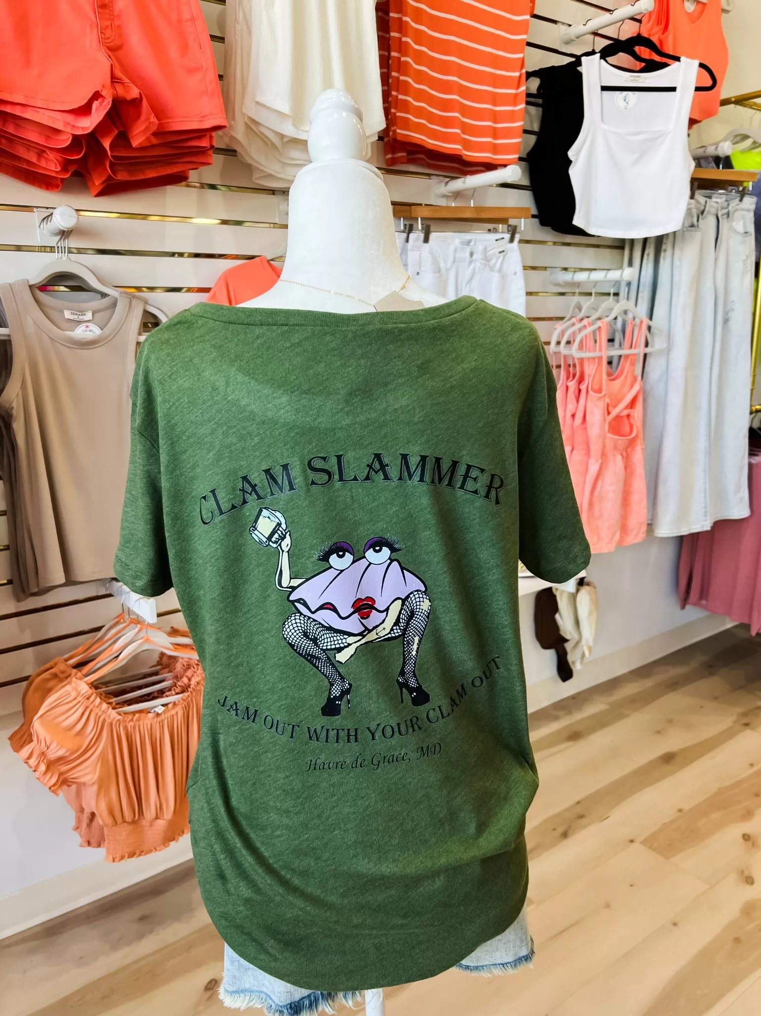 Clam Slammer Scoop Neck Tee