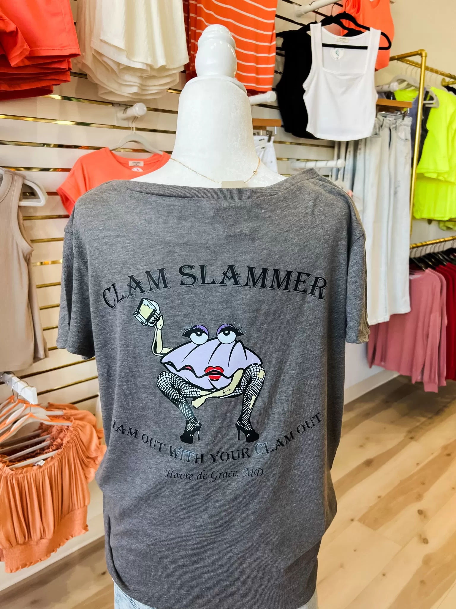 Clam Slammer Scoop Neck Tee