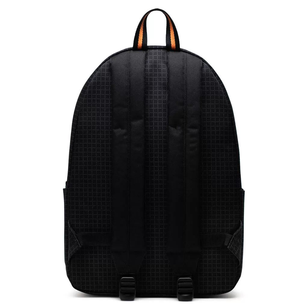 Classic XL Backpack - Black Grid/Gargoyle/Sun Orange