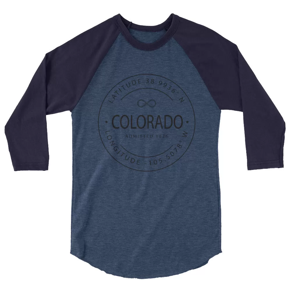 Colorado - 3/4 Sleeve Raglan Shirt - Latitude & Longitude