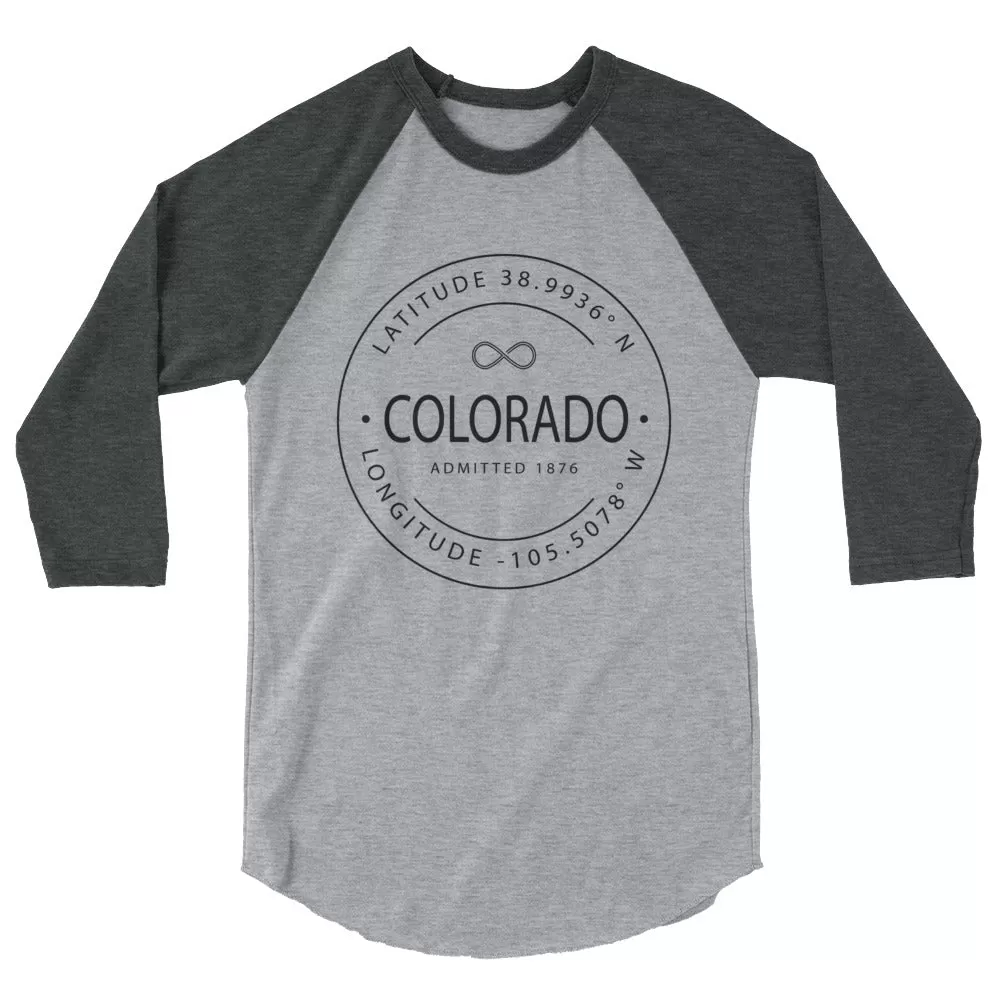 Colorado - 3/4 Sleeve Raglan Shirt - Latitude & Longitude