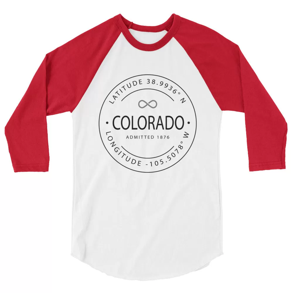 Colorado - 3/4 Sleeve Raglan Shirt - Latitude & Longitude