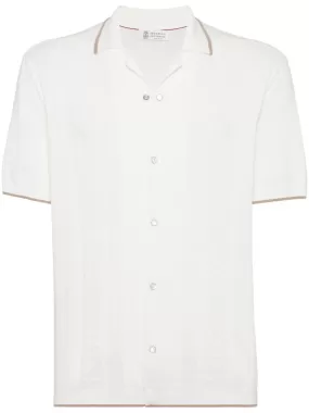 Contrasting-Trim Cotton Shirt