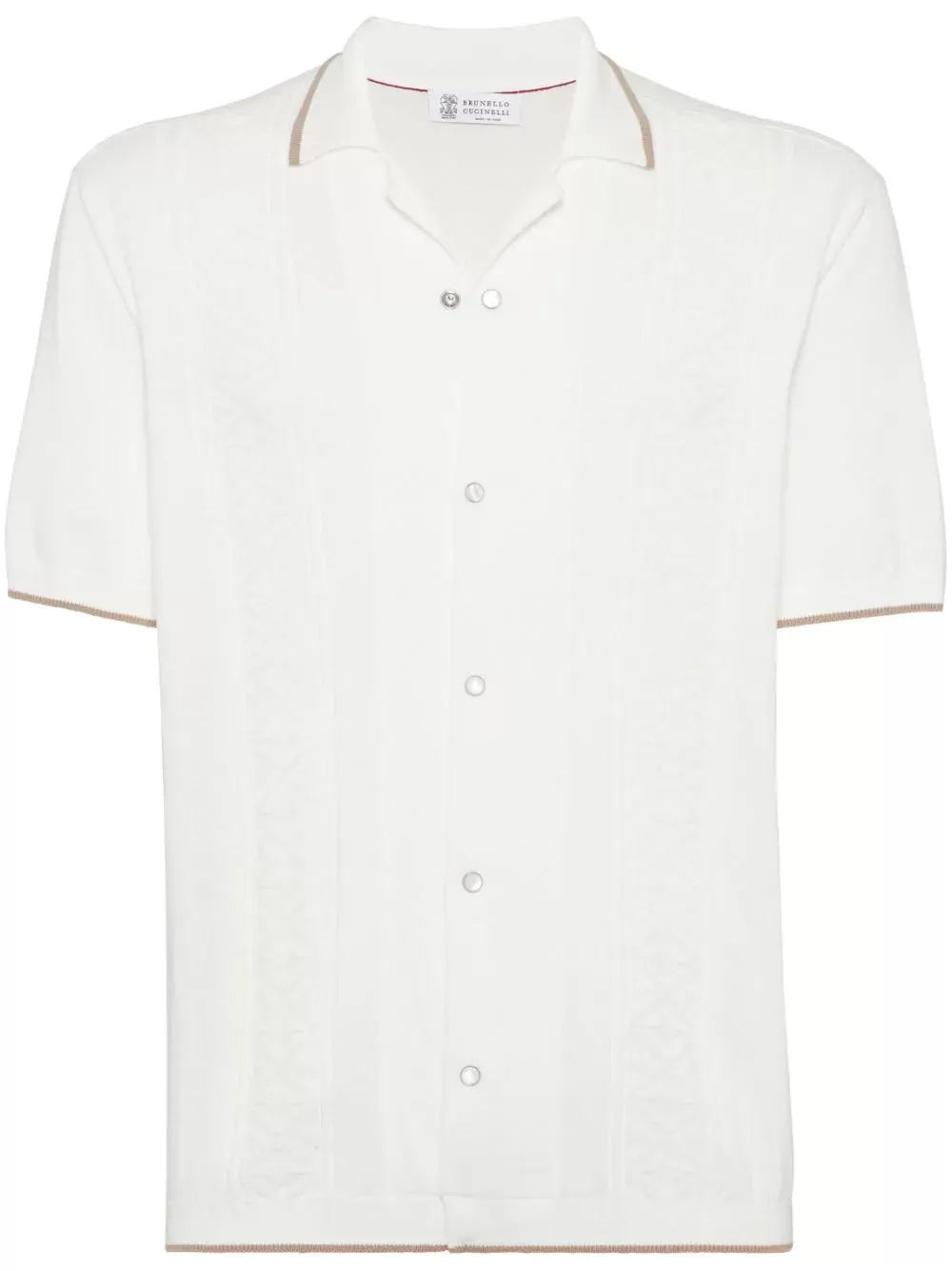 Contrasting-Trim Cotton Shirt