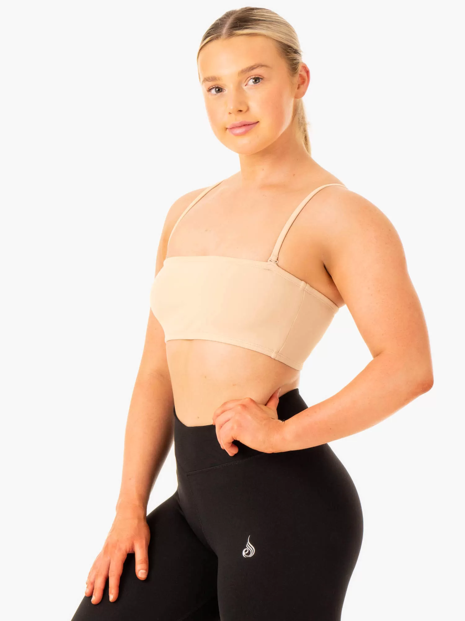 Convertible Bandeau Sports Bra - Sand