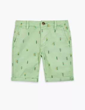 Cotton Embroidered Chino Shorts