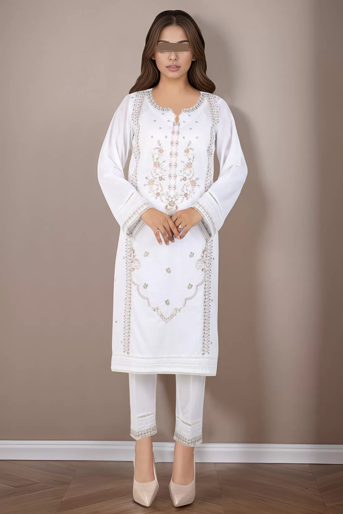 Cotton Jacquard Embroidered Stitched 2 Piece (Shirt/Trouser)