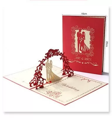 Couple Wedding Mr Mrs 3D Pop-Up  Greeting Card - Handmade, Congratulate the happy couple & say Happy Wedding with a unique wedding gift