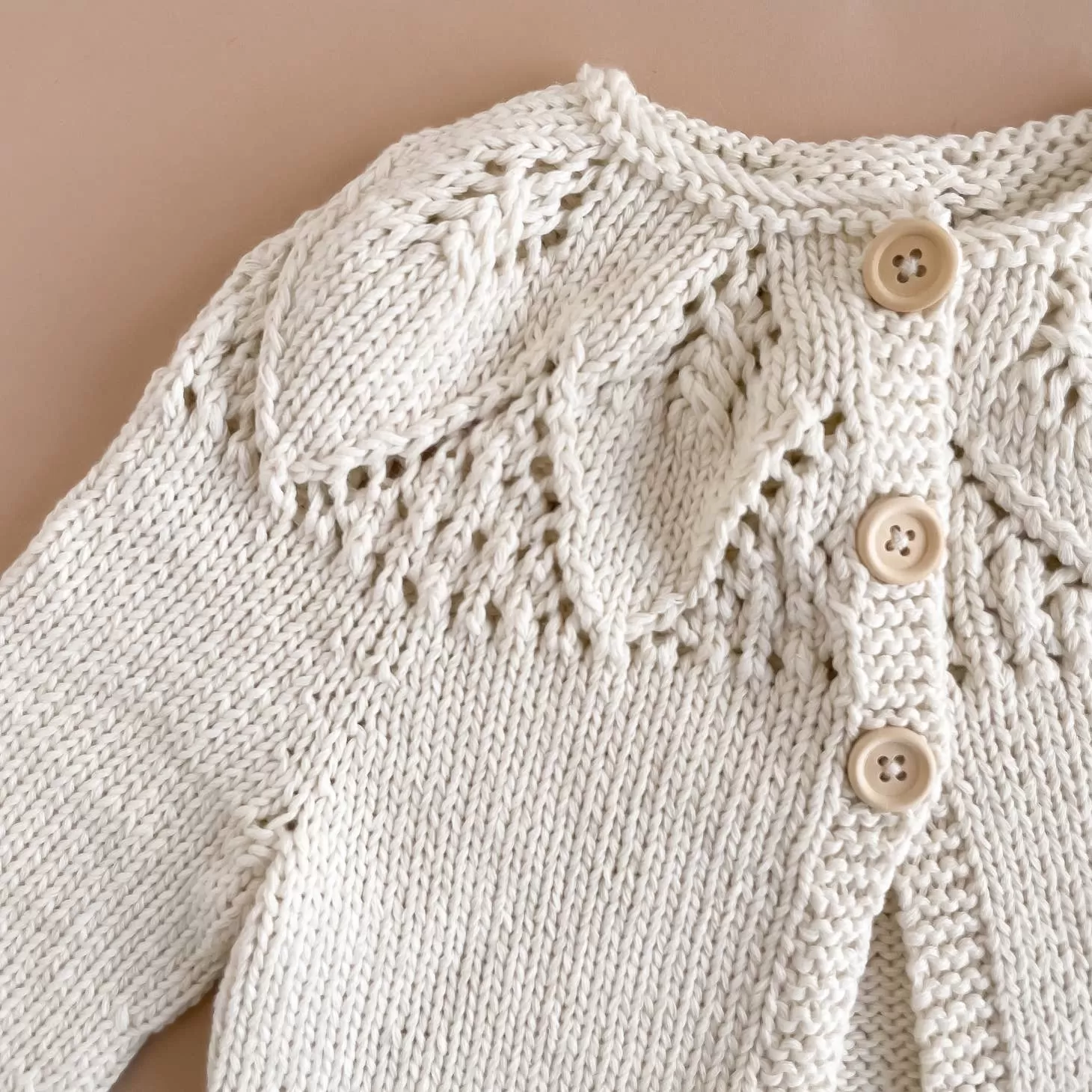 Cream Cotton Lace Cardigan