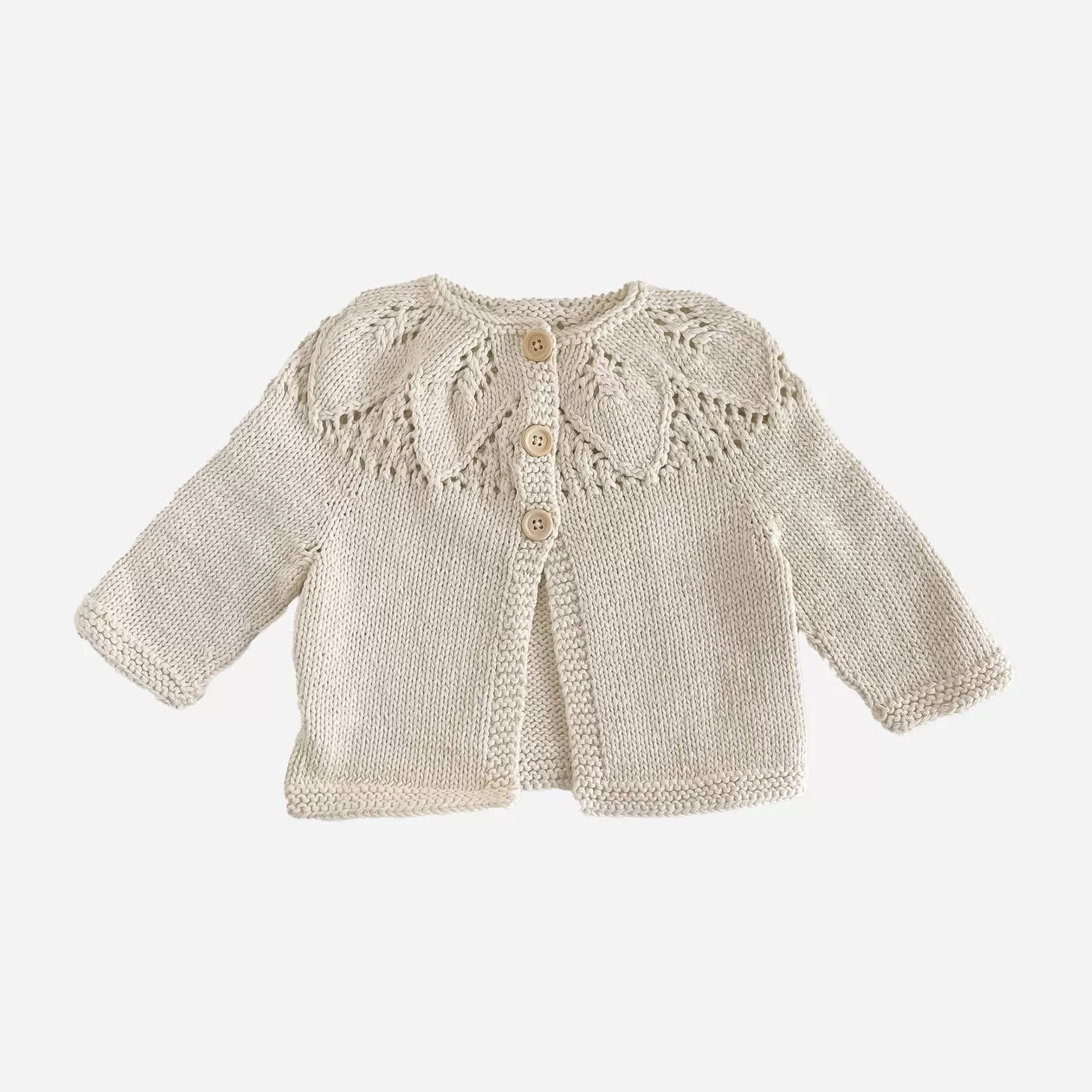 Cream Cotton Lace Cardigan