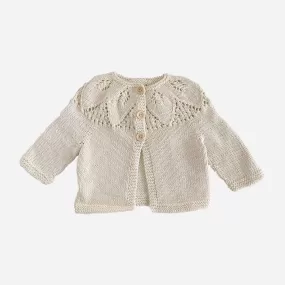 Cream Cotton Lace Cardigan