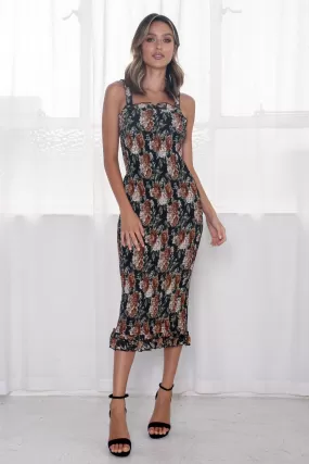 Dakota Dress - Black Floral