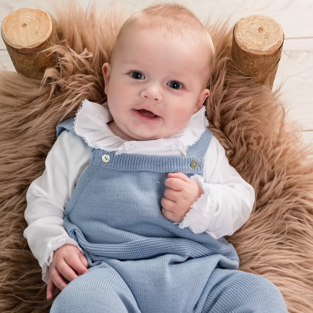 Dandelion Blue Knitted Dungarees