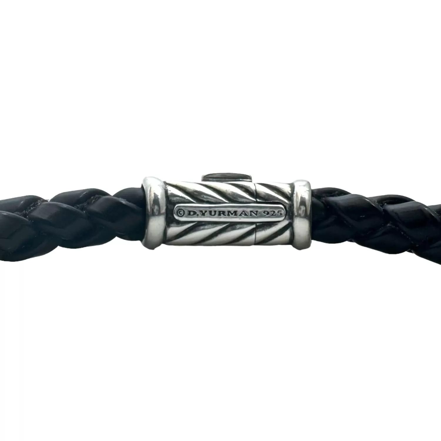 DAVID YURMAN Rubber Braided Bracelet with Sterling Silver Clasp - Black