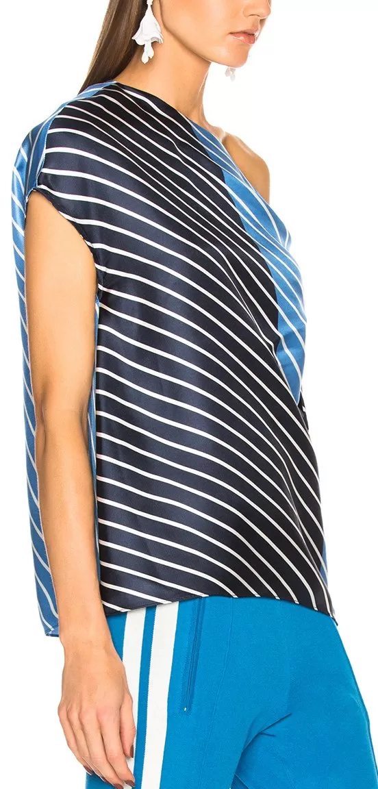 'Delphina' Asymmetrical Top, Blue