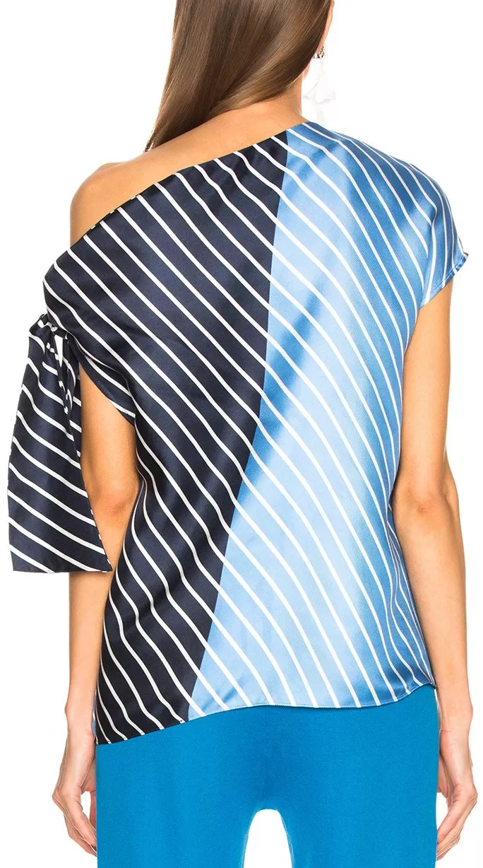 'Delphina' Asymmetrical Top, Blue