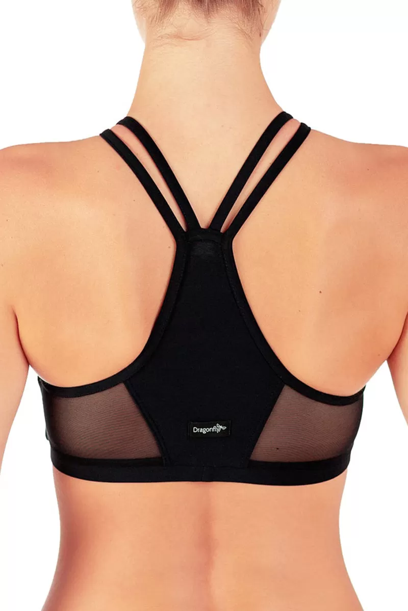 Dragonfly Victoria Sports Bra - Black Mesh