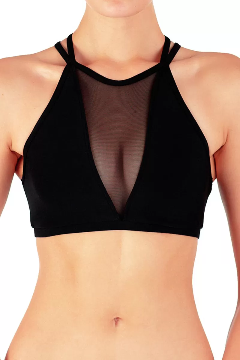 Dragonfly Victoria Sports Bra - Black Mesh