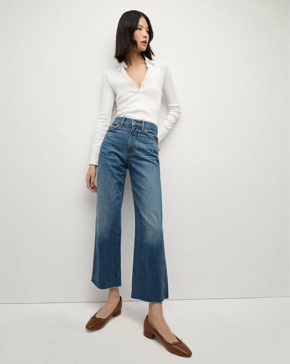 Dylan Straight-Leg Raw Hem Jean