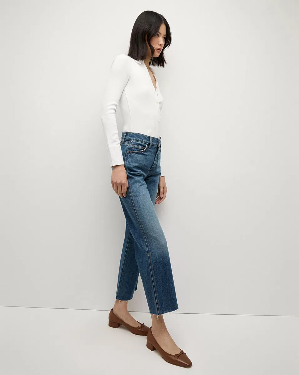 Dylan Straight-Leg Raw Hem Jean