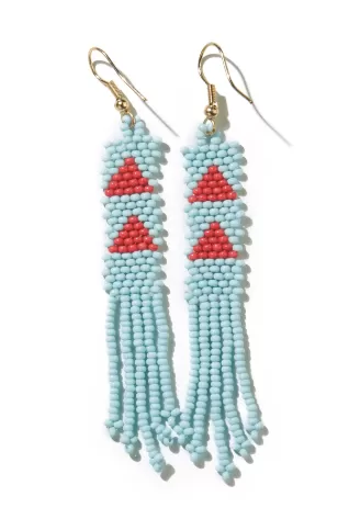 Emma Triangles Beaded Fringe Earrings