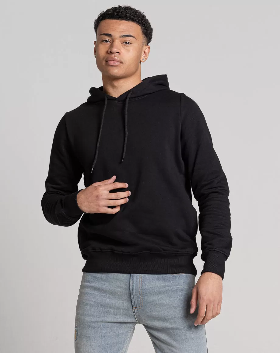 ESSENTIAL PLAIN HOODIE | BLACK