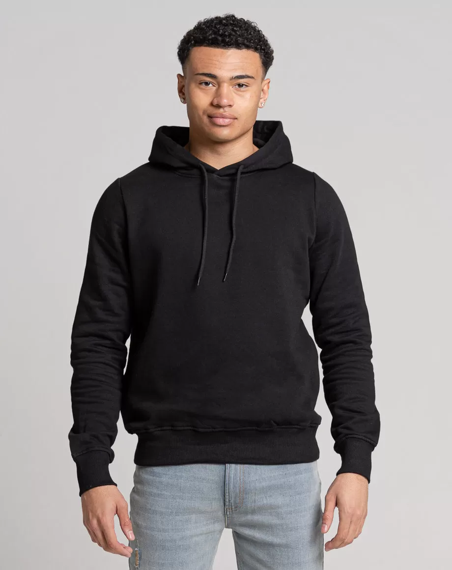 ESSENTIAL PLAIN HOODIE | BLACK