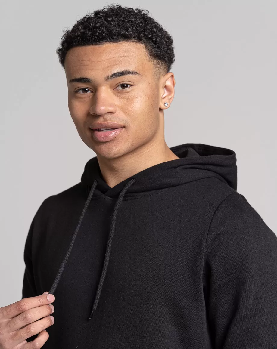 ESSENTIAL PLAIN HOODIE | BLACK