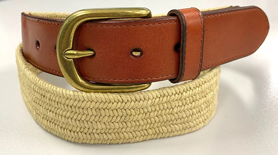 FAIRLIGHT - Addison Road Cotton Weave Elastic Leather Belt