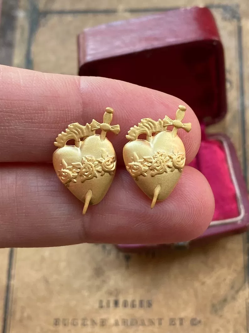 Flaming Heart Earrings