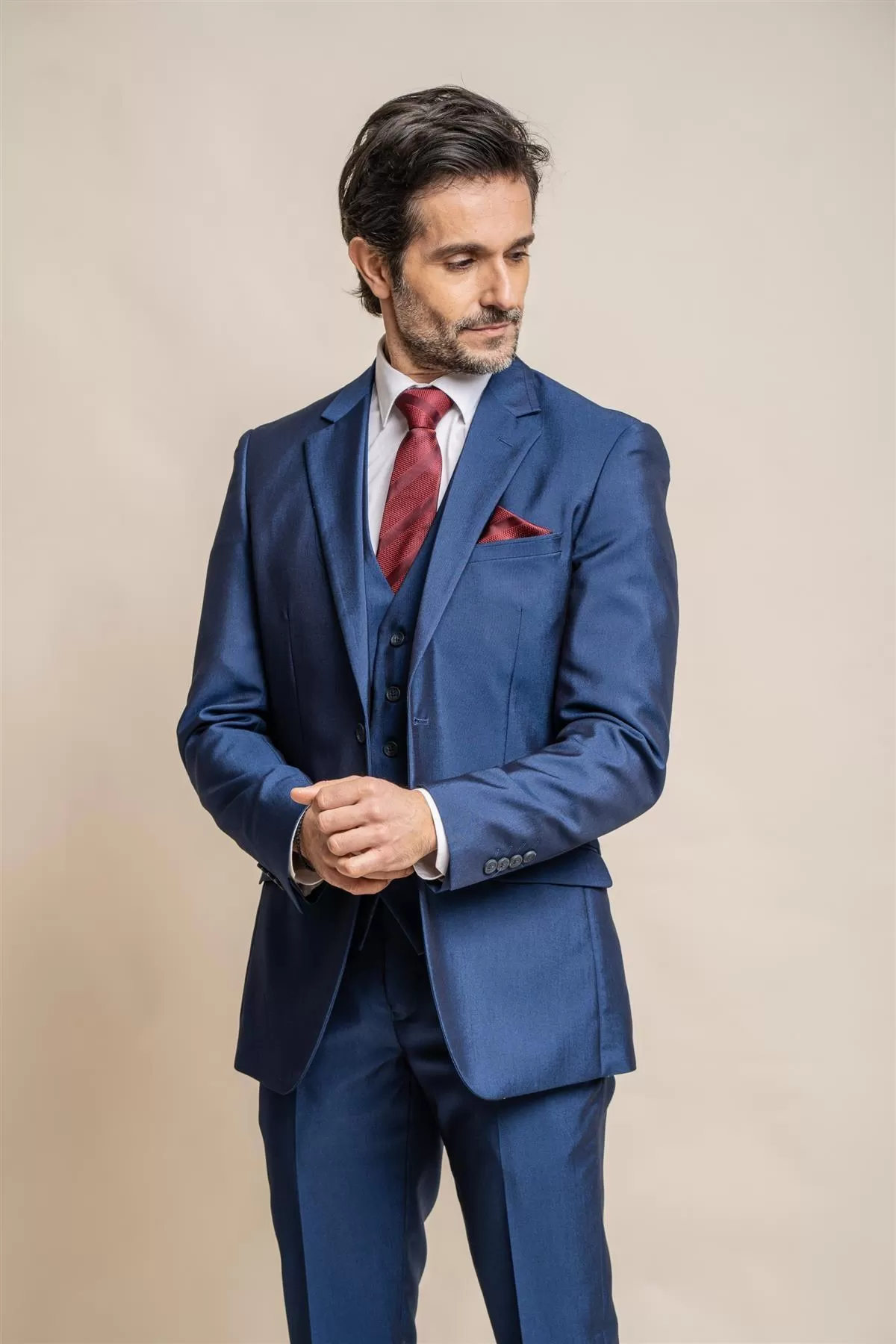 Ford Blue Short Three Piece Suit