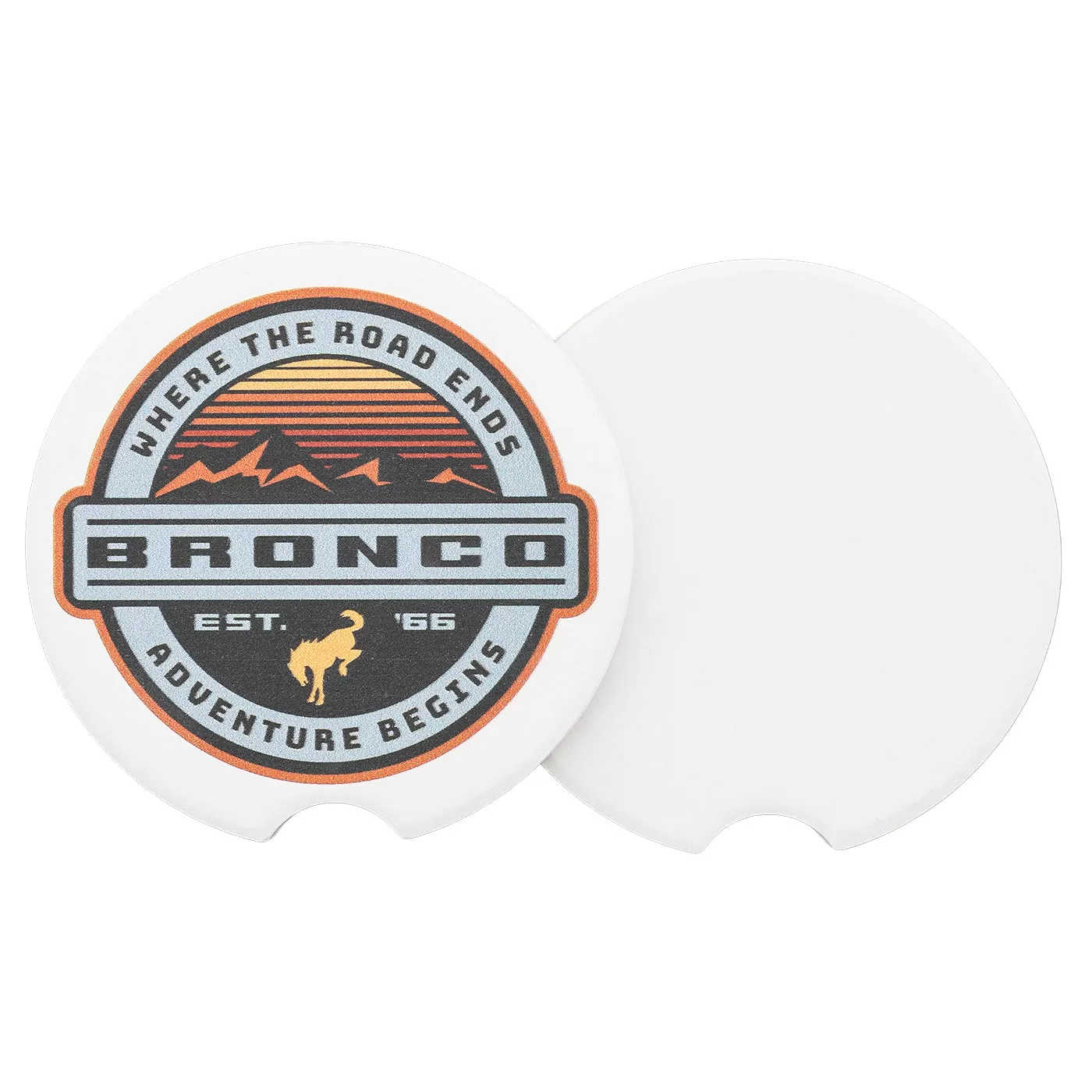 Ford Bronco Roads End Car Coaster Set of 2