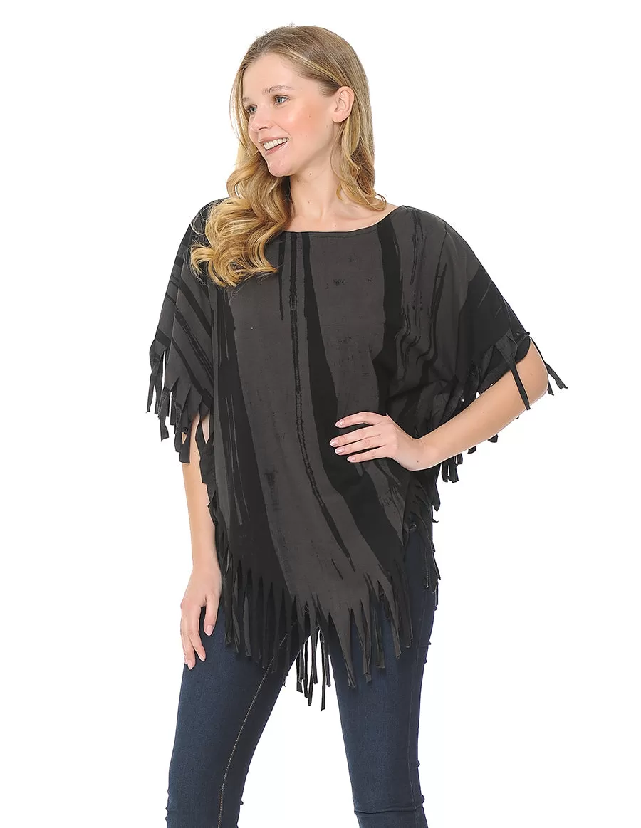 Fringed Cotton Poncho