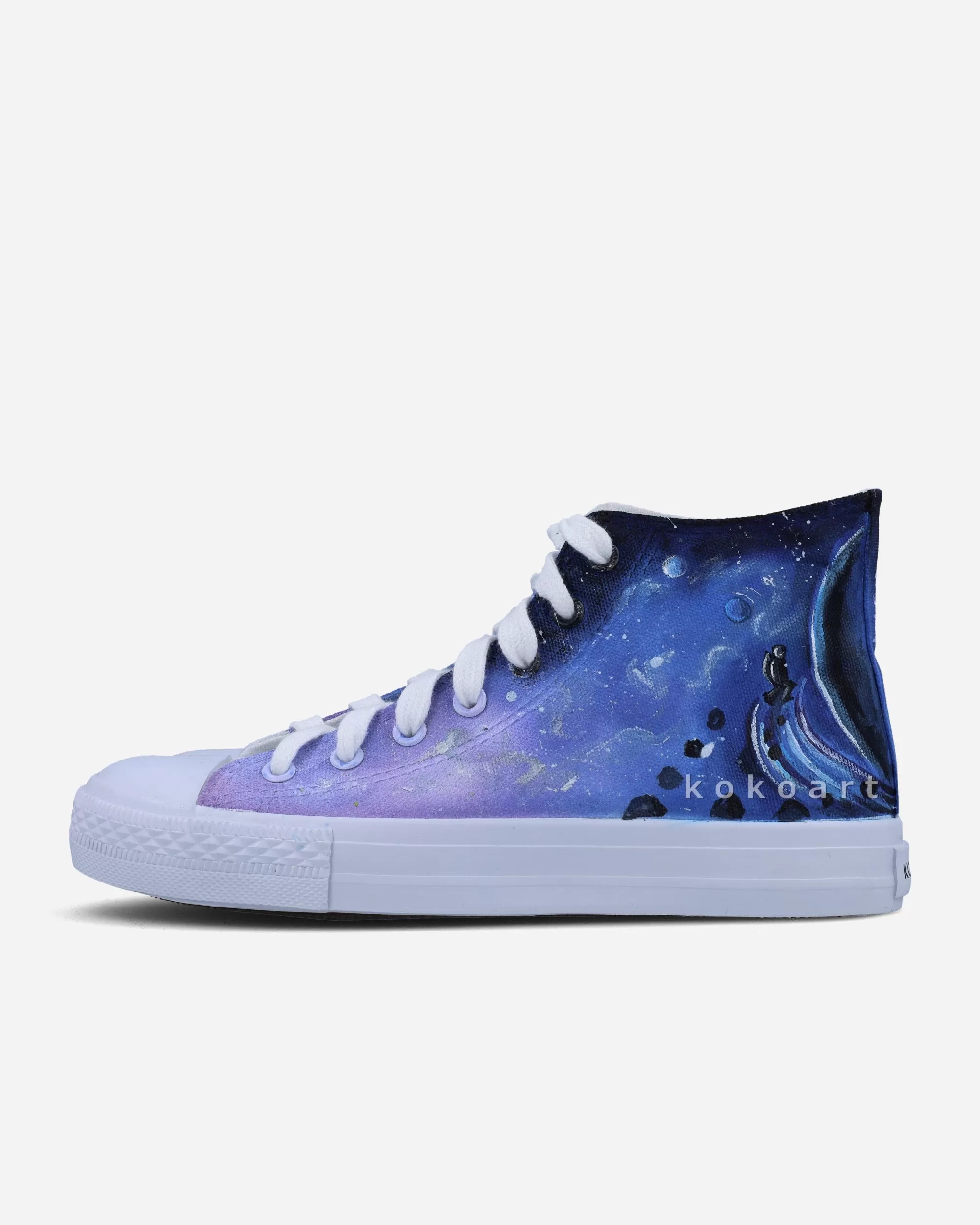 Galaxy with Planets and Astronaut Hand Painted Shoes