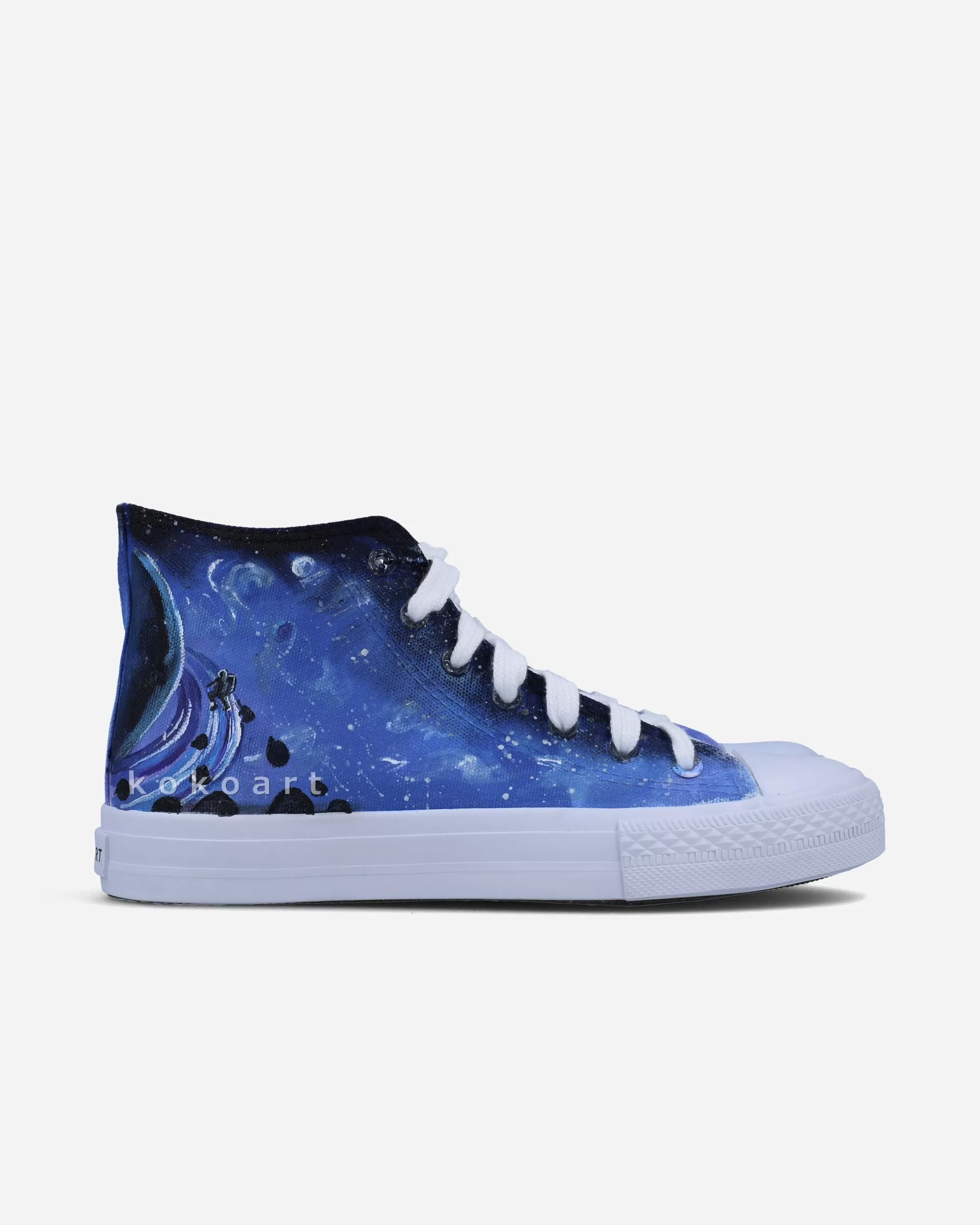 Galaxy with Planets and Astronaut Hand Painted Shoes