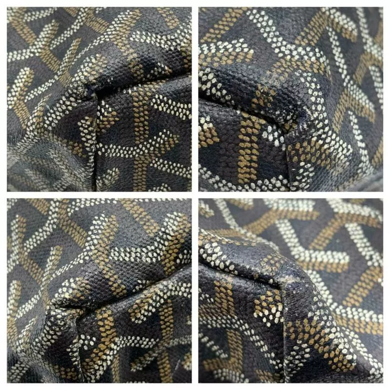 Goyard Goyardine Saint Louis Pm Gold Black Coated Canvas Tote