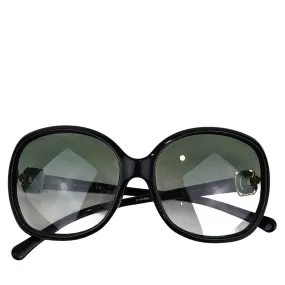 Green Embellishment 58-16-135 2N Oversized CC Logo Sunglasses