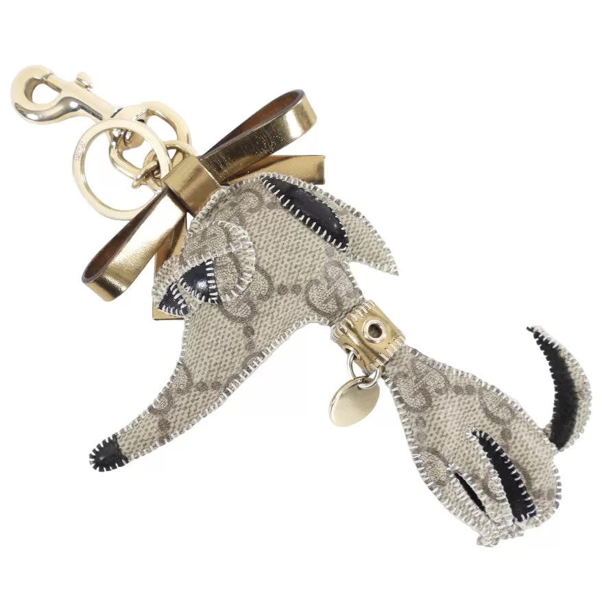 Gucci Monogram Canvas Dog Novelty Bag Charm