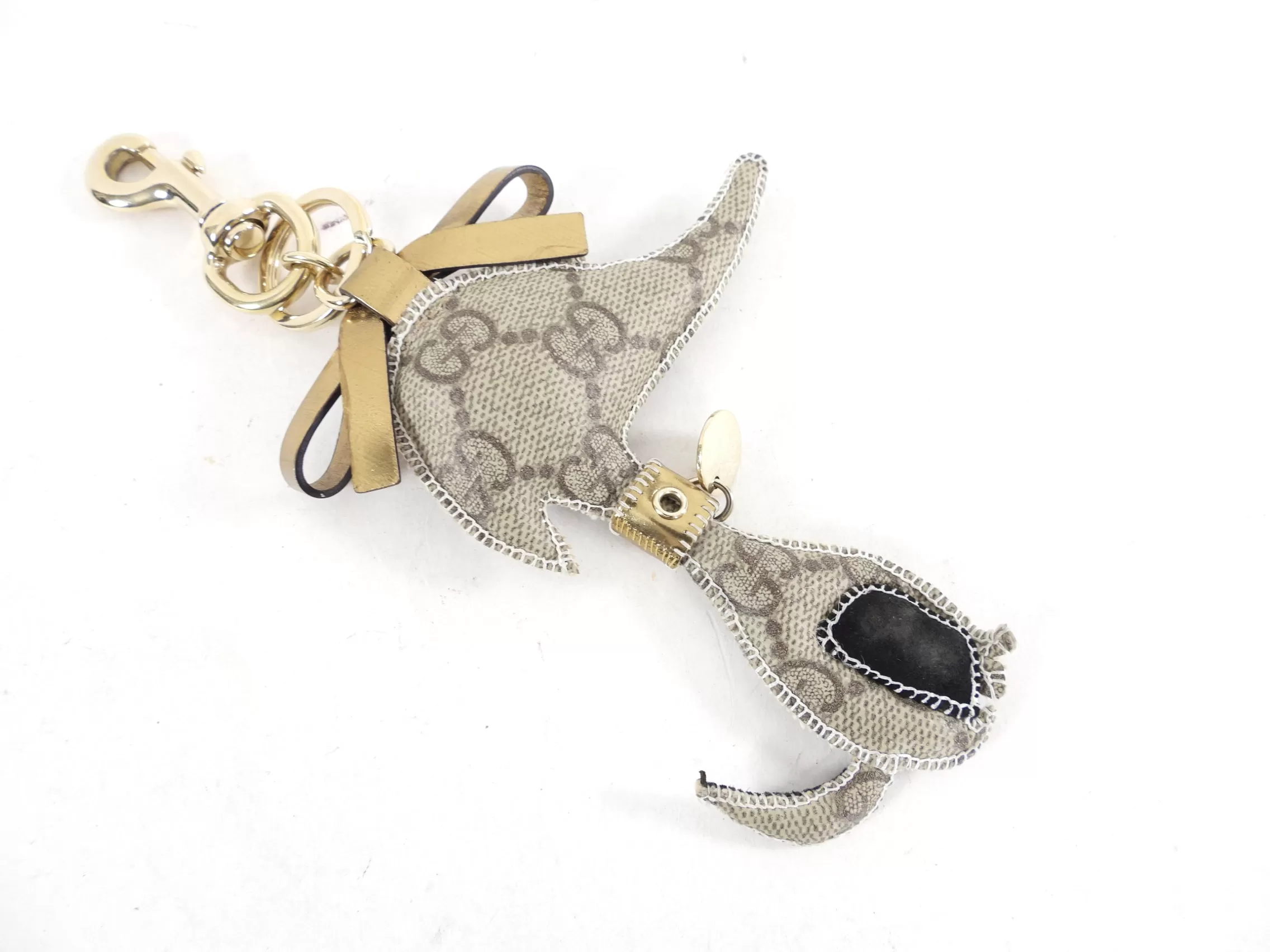 Gucci Monogram Canvas Dog Novelty Bag Charm