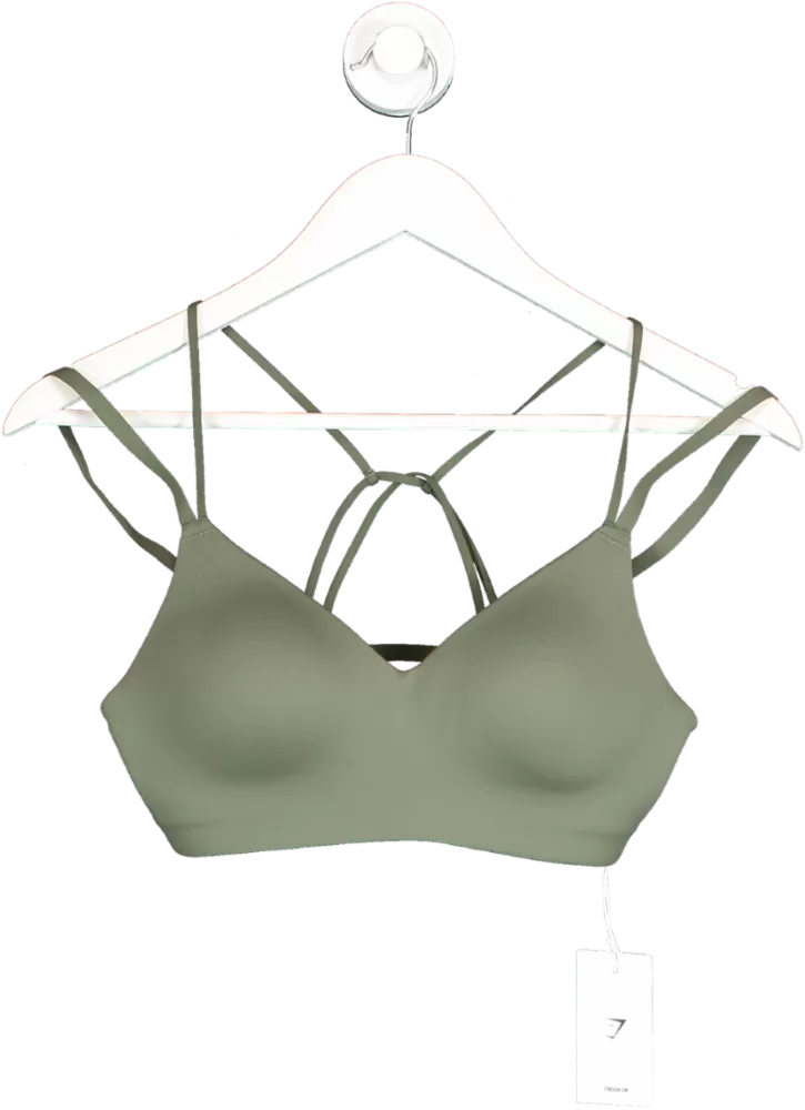 gymshark Green Strappy Back Light Support Bra UK S