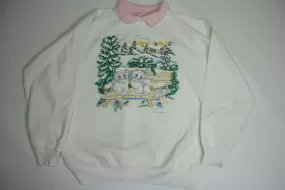 Happy Cats Vintage 90's Winter Scene Grandmas Favorite Crewneck Sweatshirt