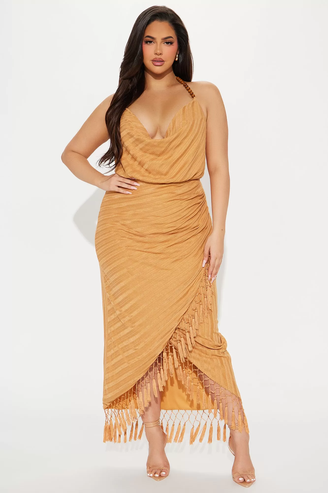 Harley Textured Maxi Dress - Cognac