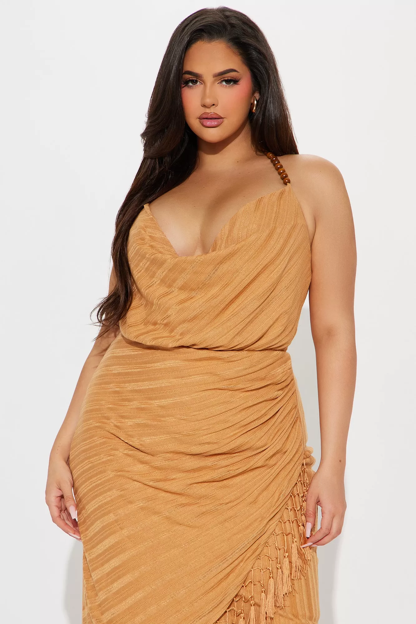 Harley Textured Maxi Dress - Cognac