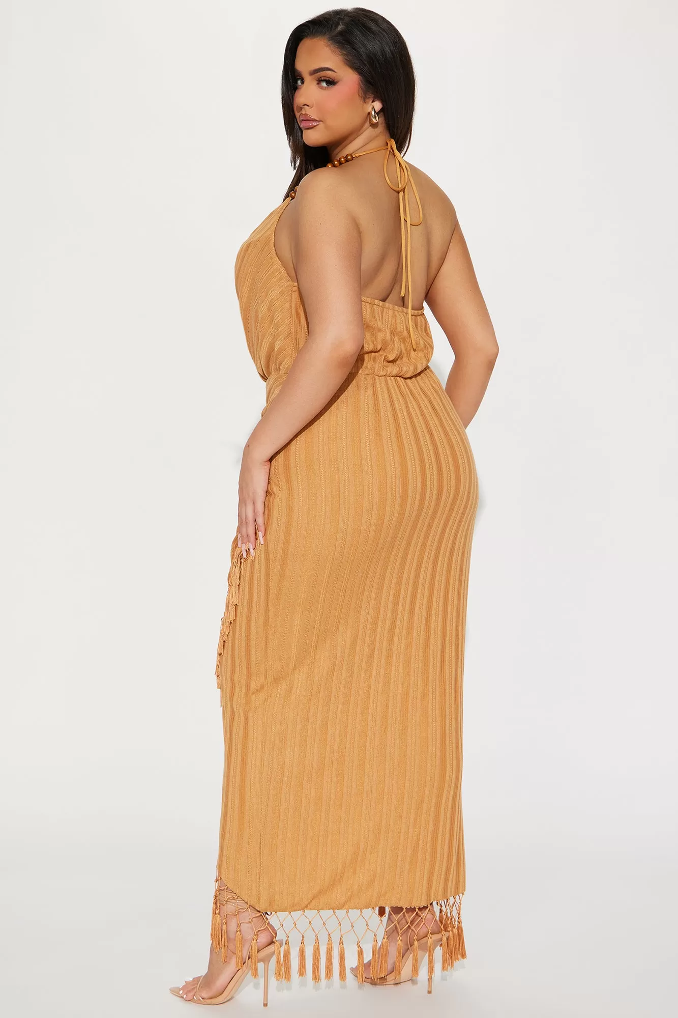 Harley Textured Maxi Dress - Cognac