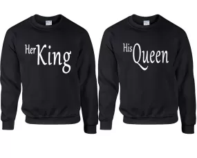 Her King His Queen Couple Matching Sweaters, Couple Crewnecks